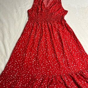 Red Polka Dot Sleeveless Dress